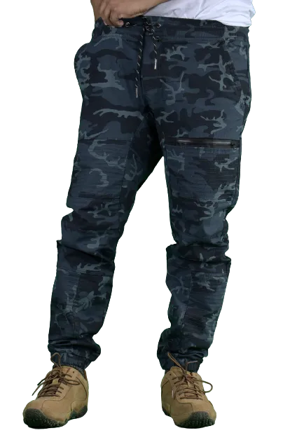 Men’s Stretch Navy Camo Joggers Pants