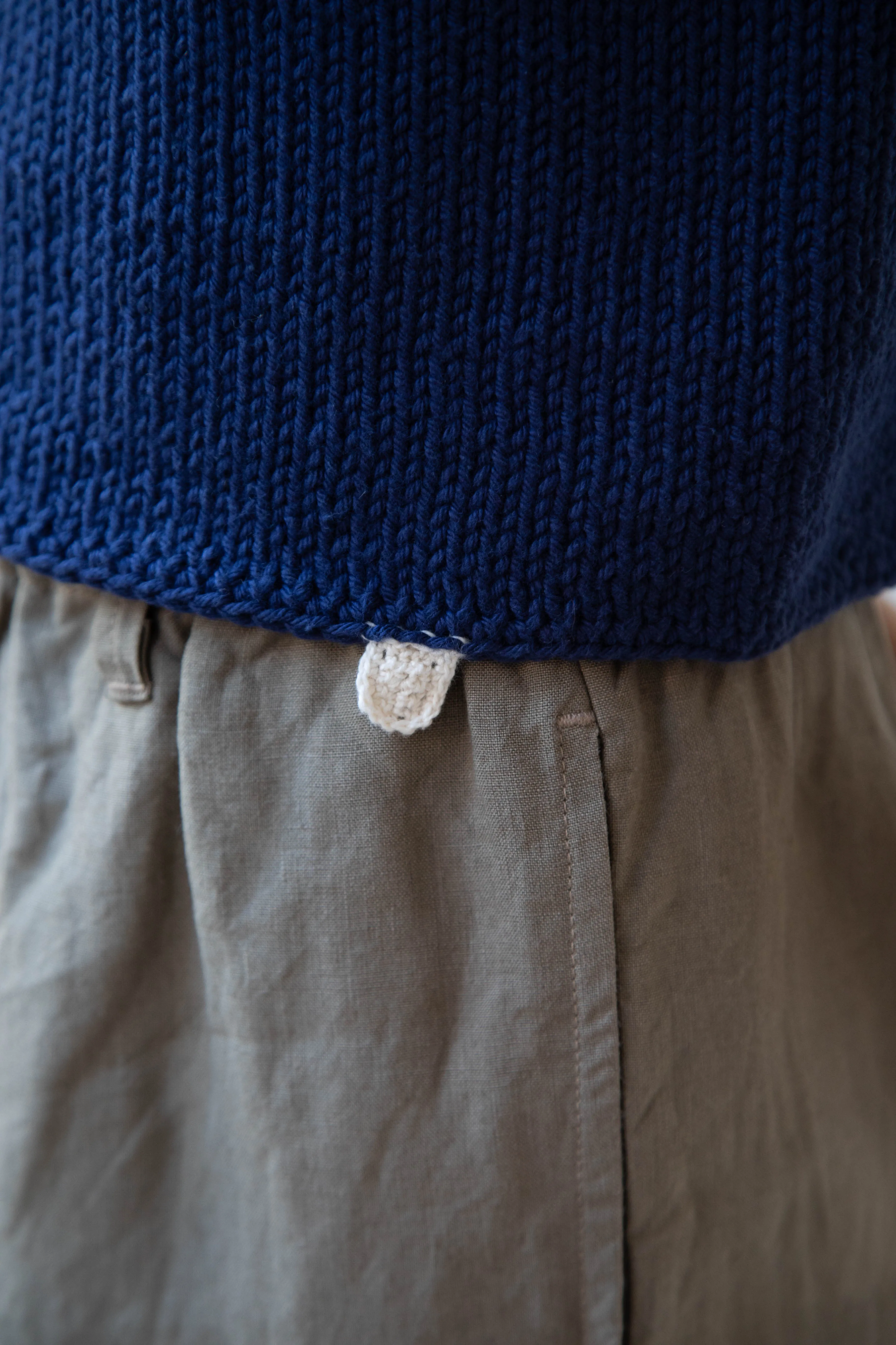 Nitto | Hand Knit Guache Vest in Navy Cotton