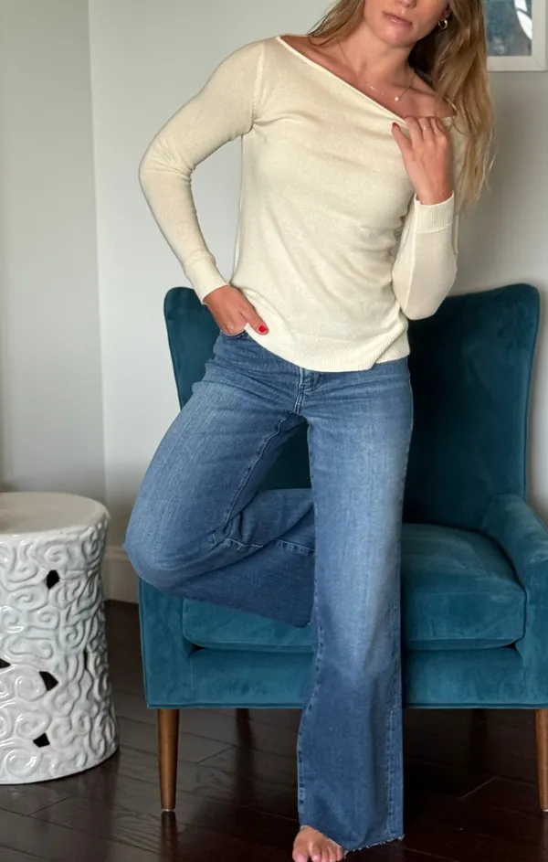 Off The Shoulder L/S Cashmere Sweater