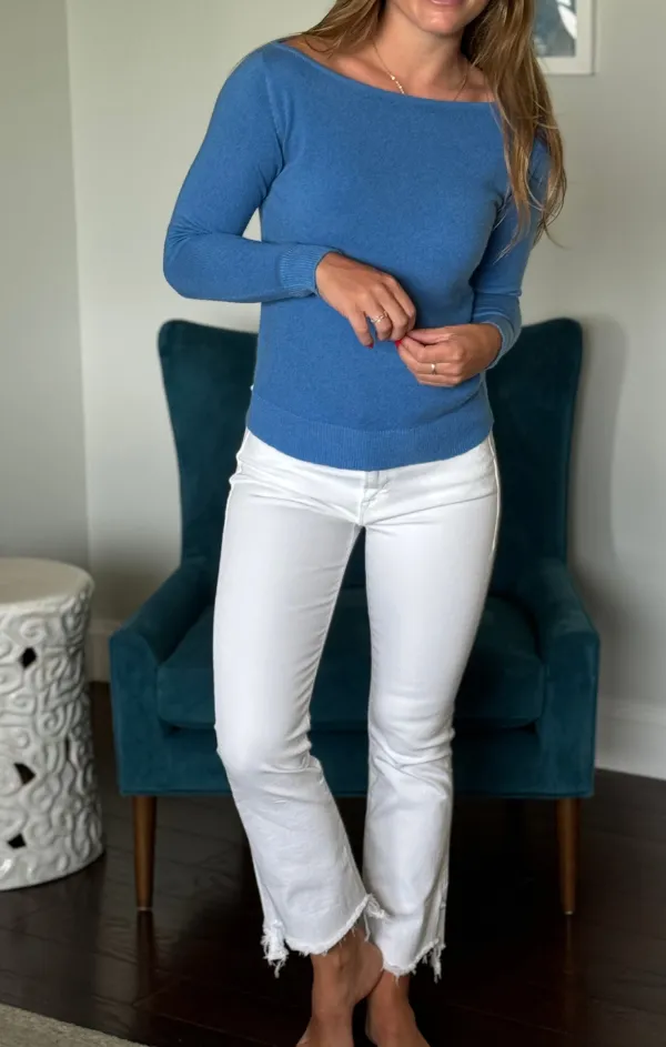 Off The Shoulder L/S Cashmere Sweater