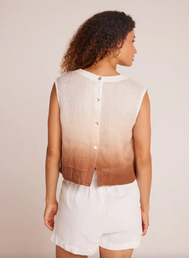 Ombre Button Back Top