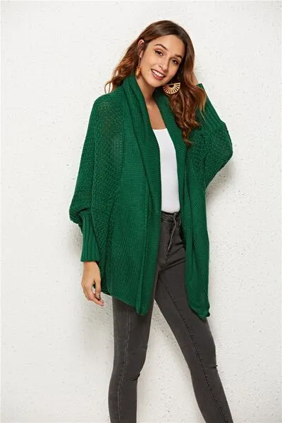 Open Front Batwing Sleeve Cardigan