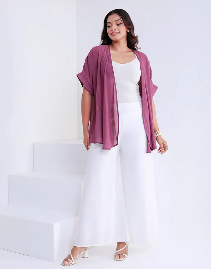 Open Front Cardigans with Ladder Inserts