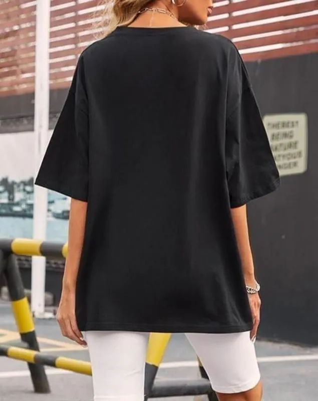 Oversized Print Cotton T-shirt