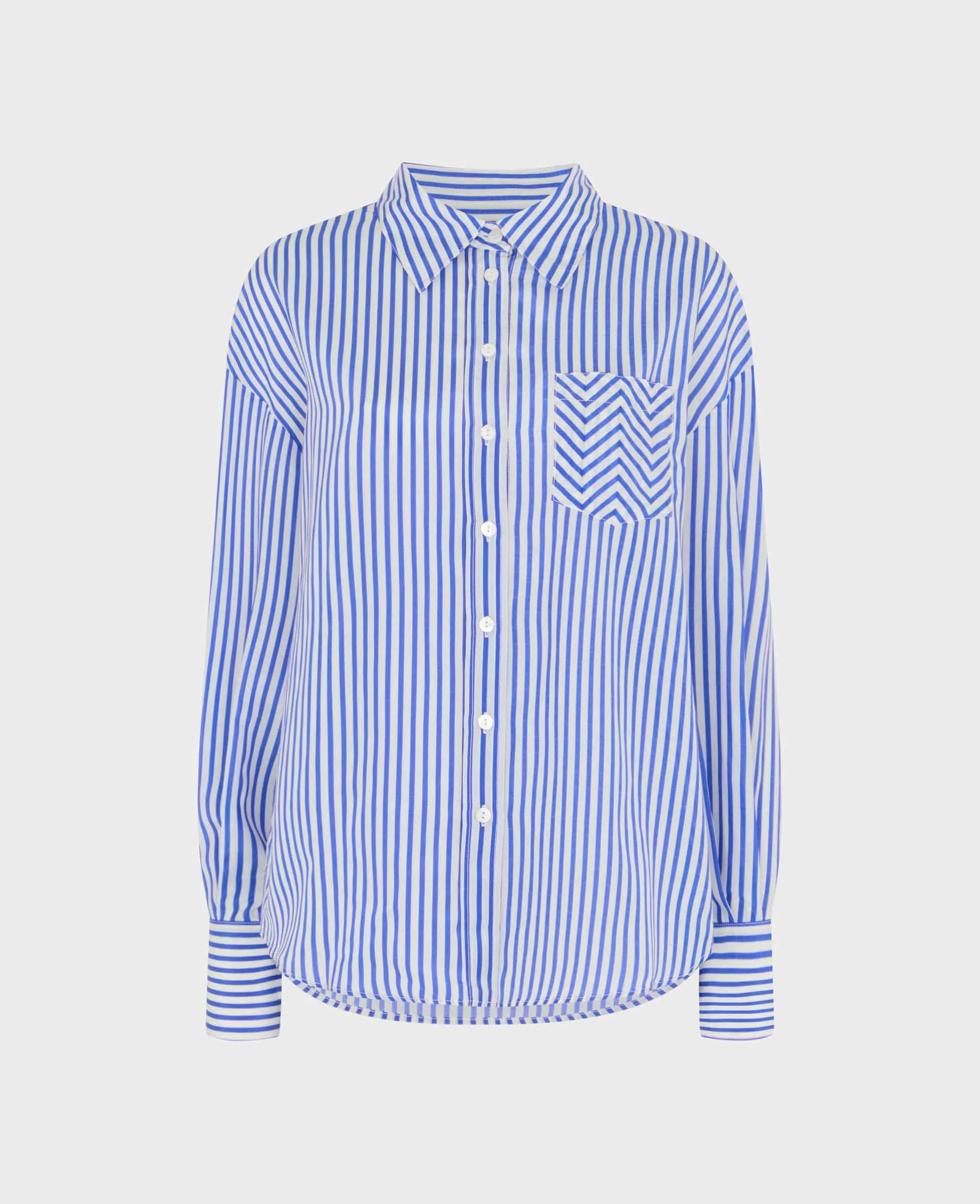 Relaxed Silk Cotton Stripe Shirt