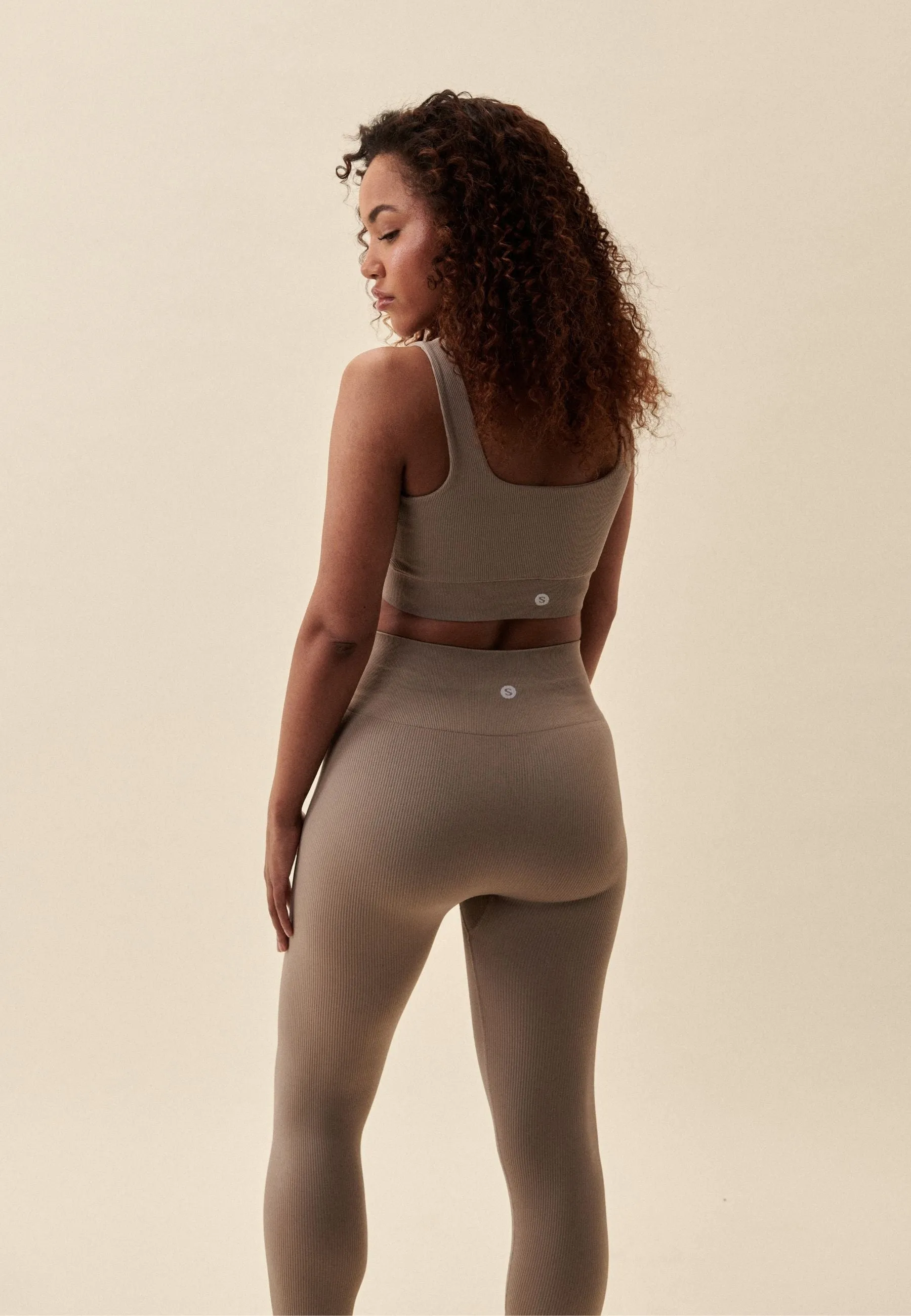 Ribbed Seamless Leggings - Cappuccino