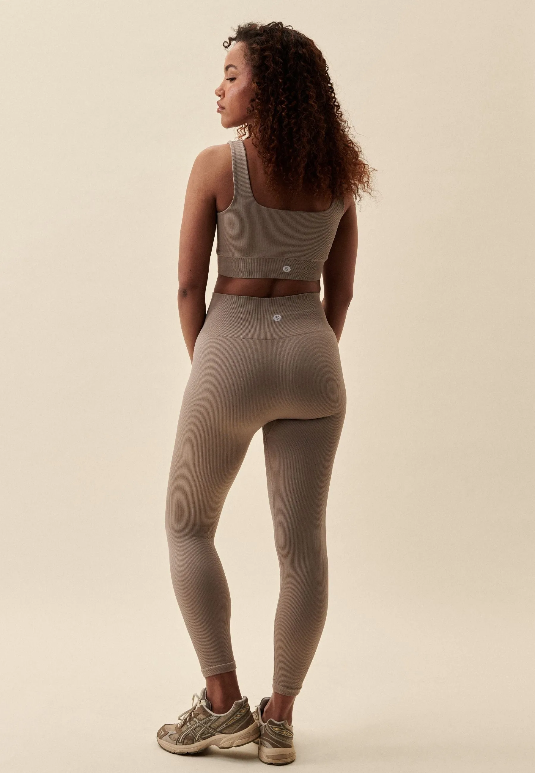 Ribbed Seamless Leggings - Cappuccino