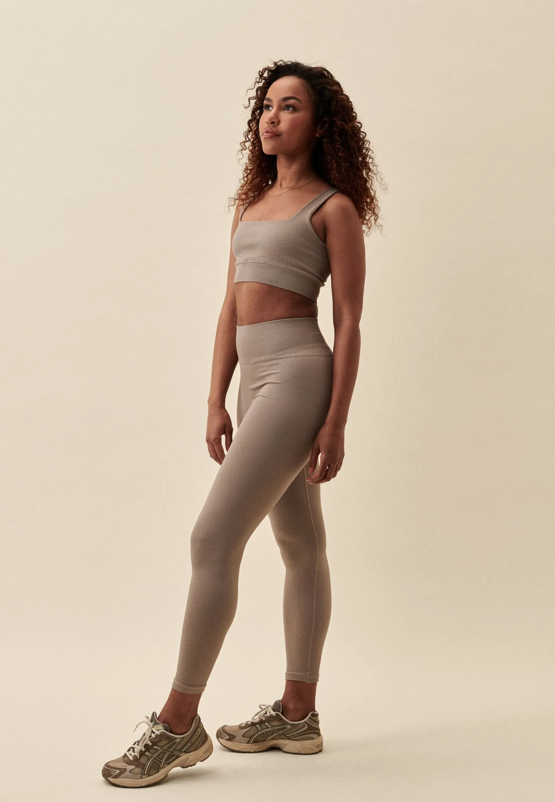 Ribbed Seamless Leggings - Cappuccino