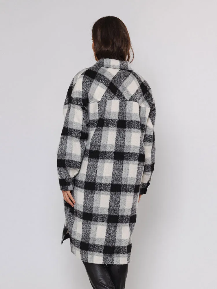 Rino & Pelle Trina Long Overshirt Snow White Check