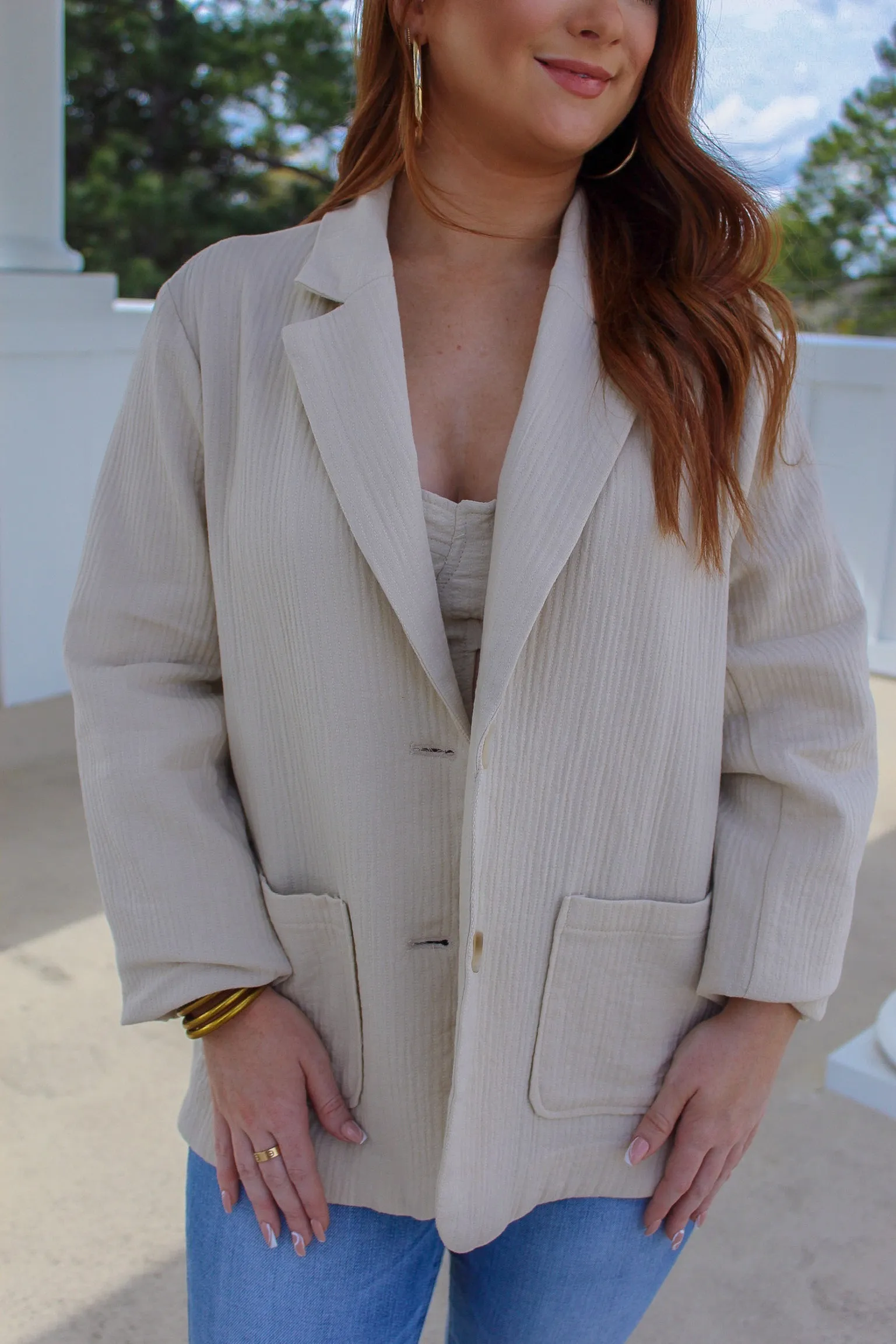 Salem Oversized Blazer - Natural