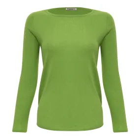 Silk and Cashmere Crewneck - Lime