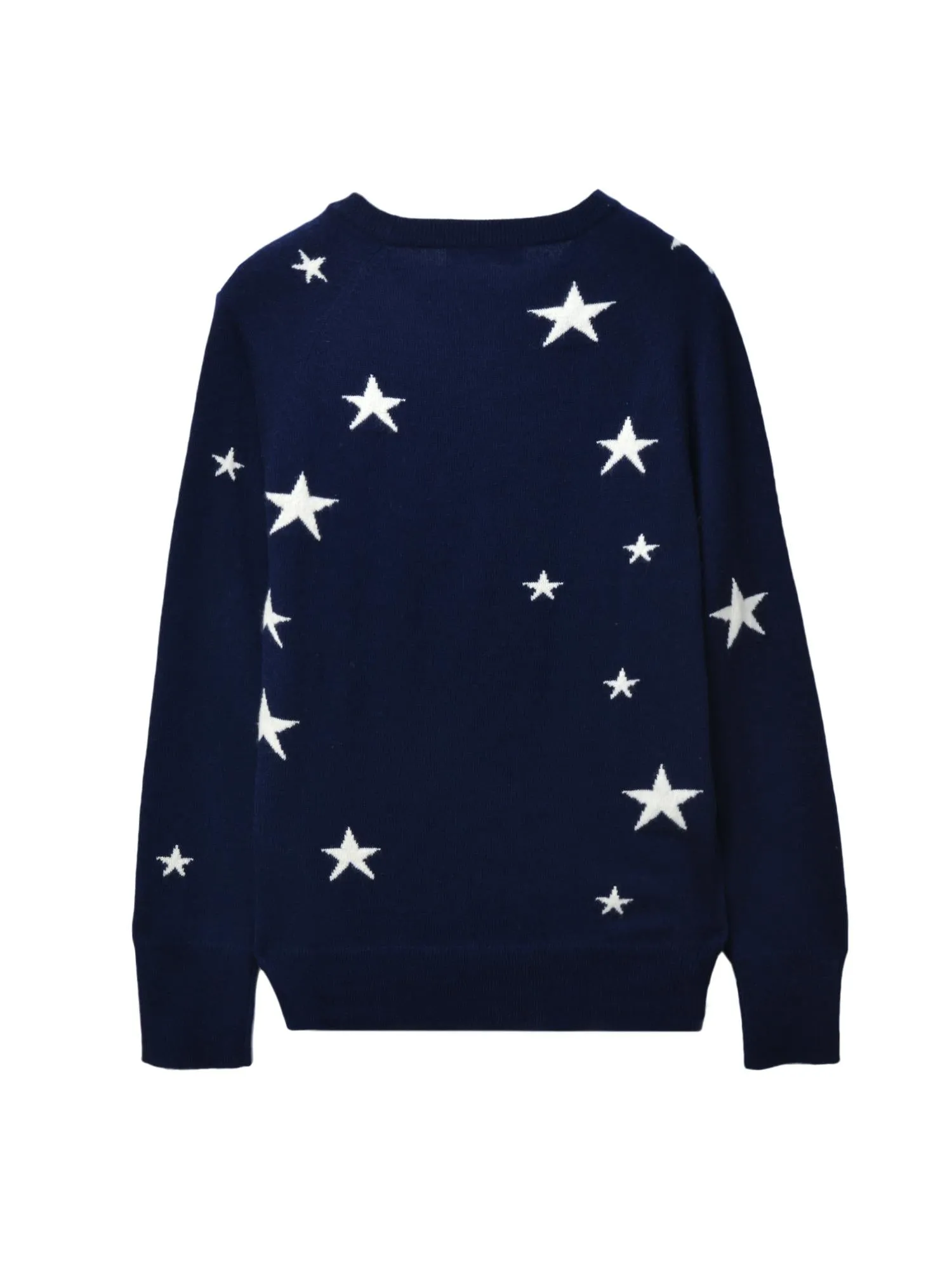 Star Jacquard Crew Neck_Navy/Ivory