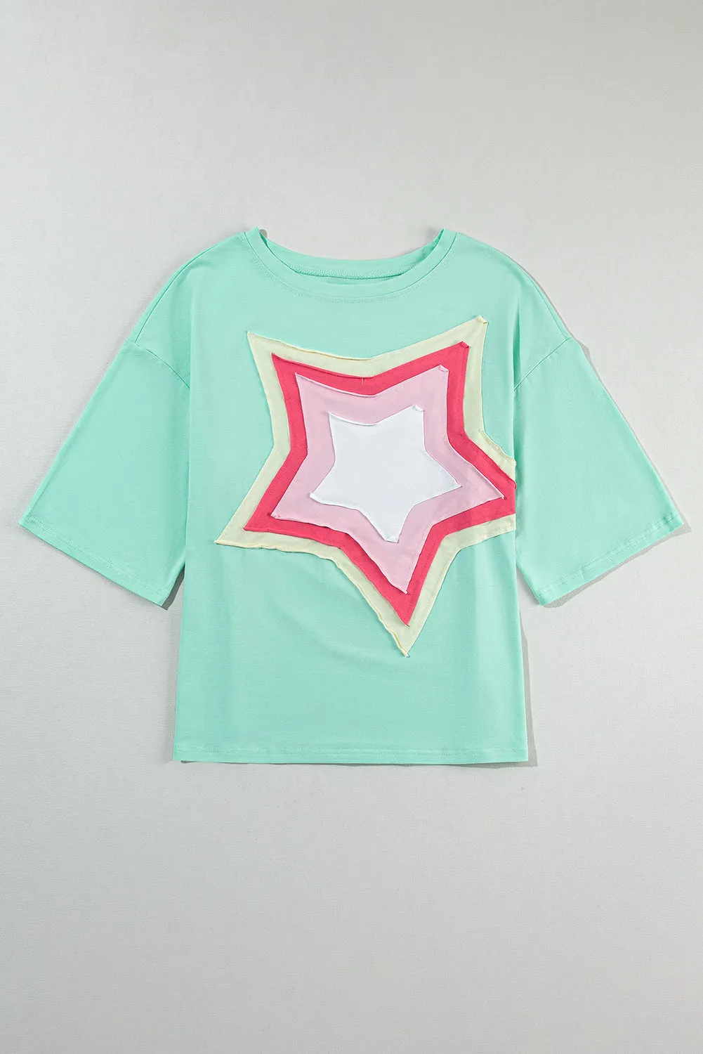 Star Patched Oversized Tee