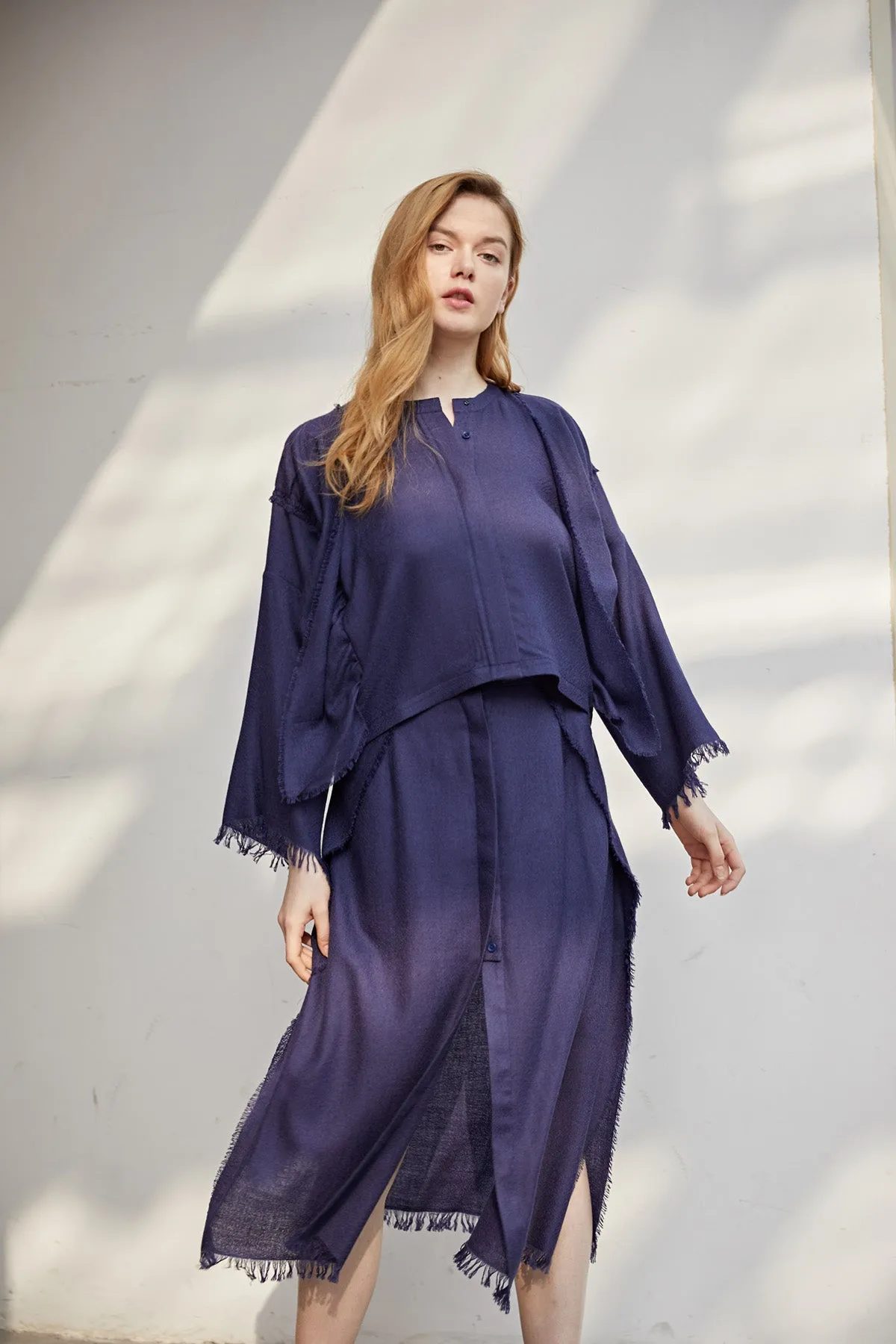 Super fine cashmere cropped cardigan / Super fine cashmere maxi skirt