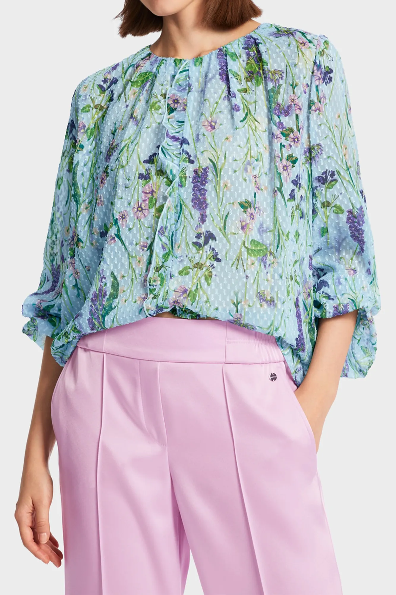 Swan Opera Floral Design Blouse