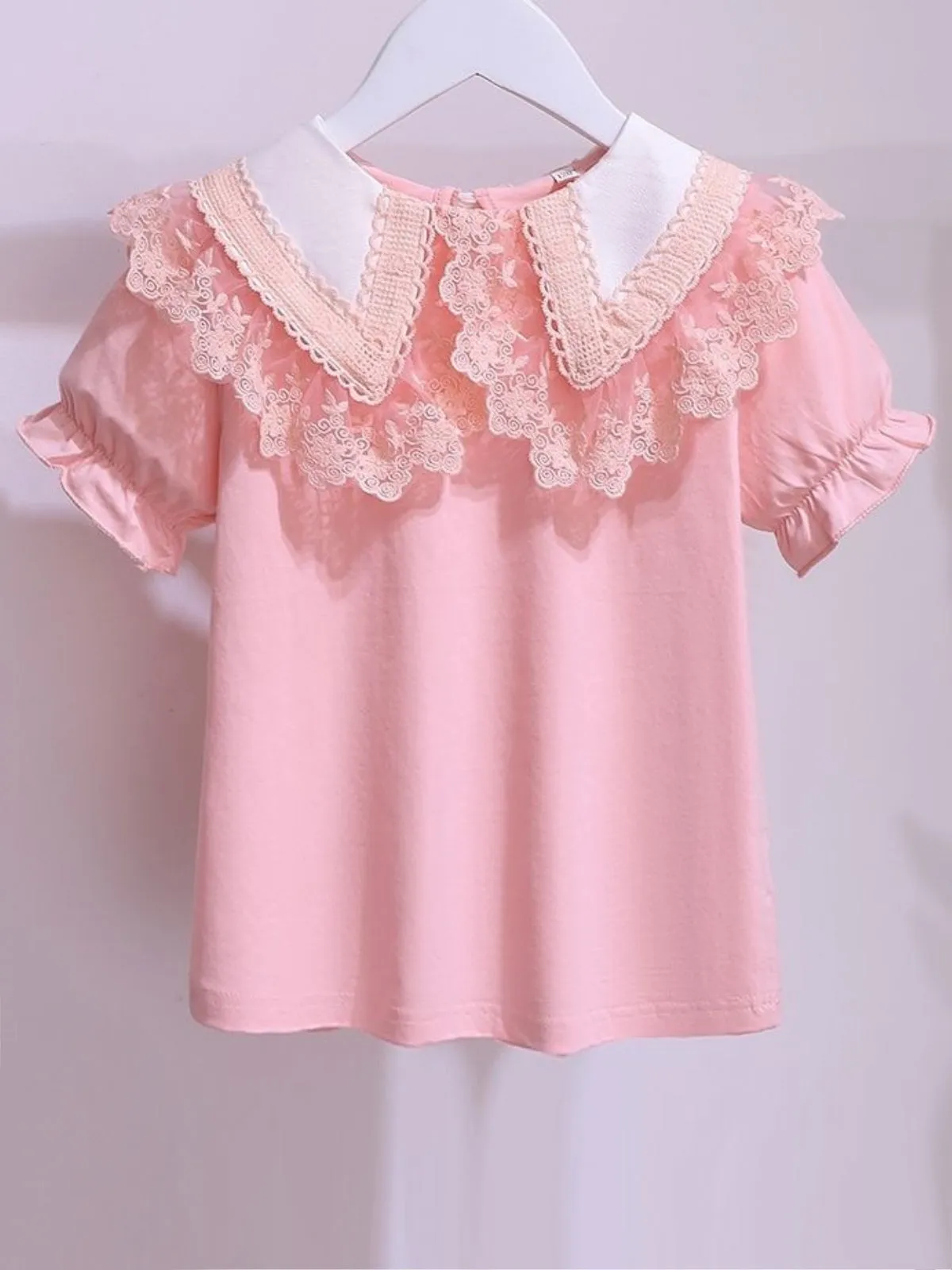 Tea Time Chic Lace Peter Pan Collar Top