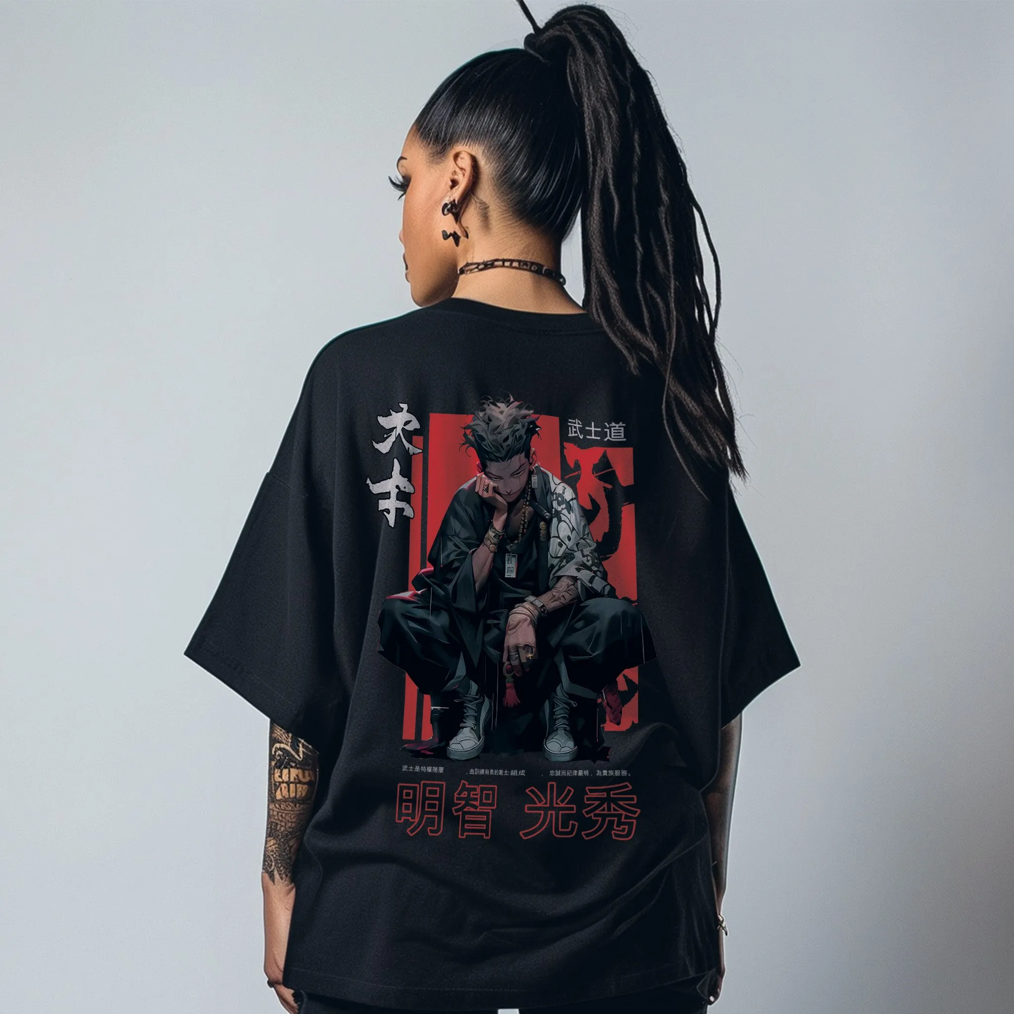 Unisex Shinobi Streetwear Oversized Graphic Tees