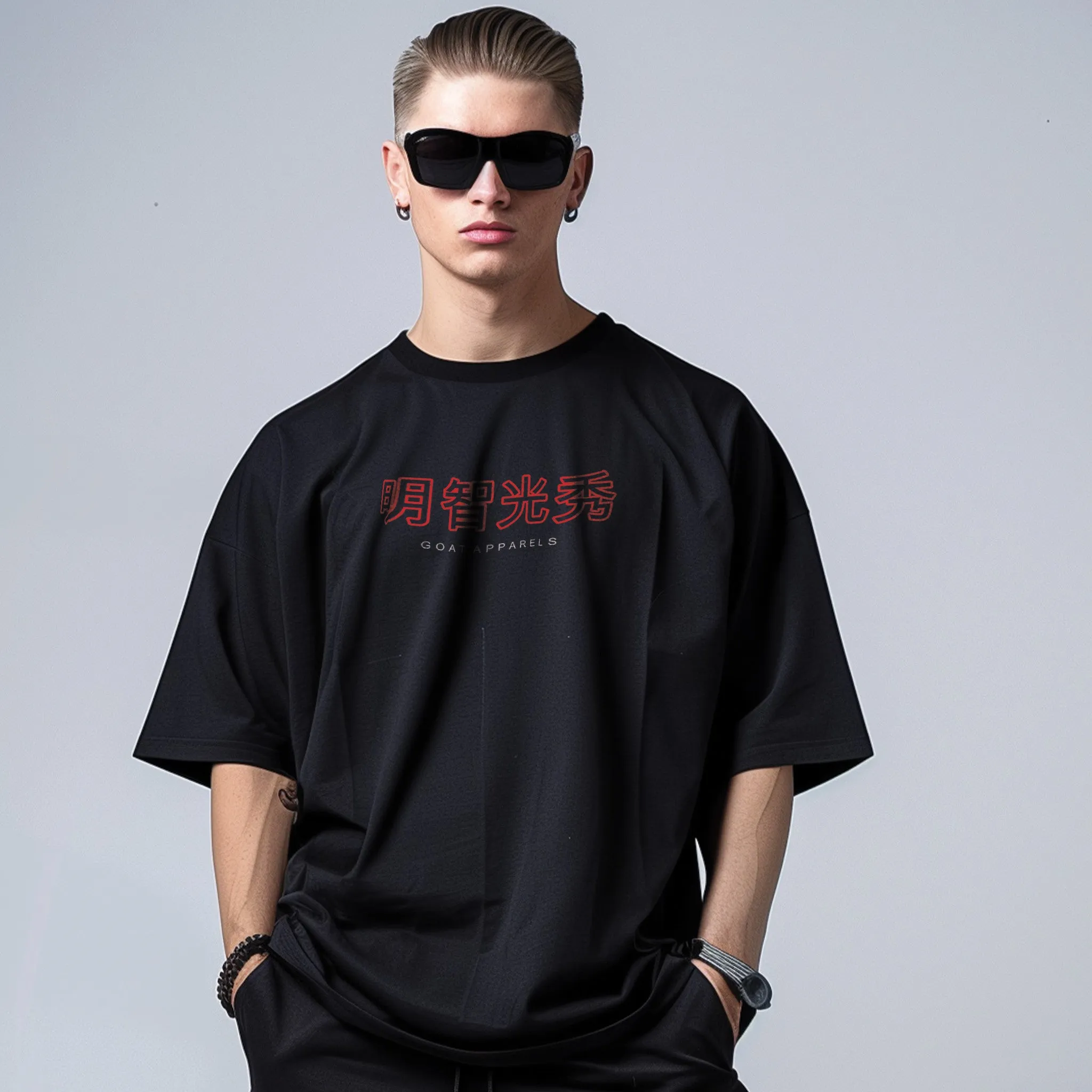 Unisex Shinobi Streetwear Oversized Graphic Tees