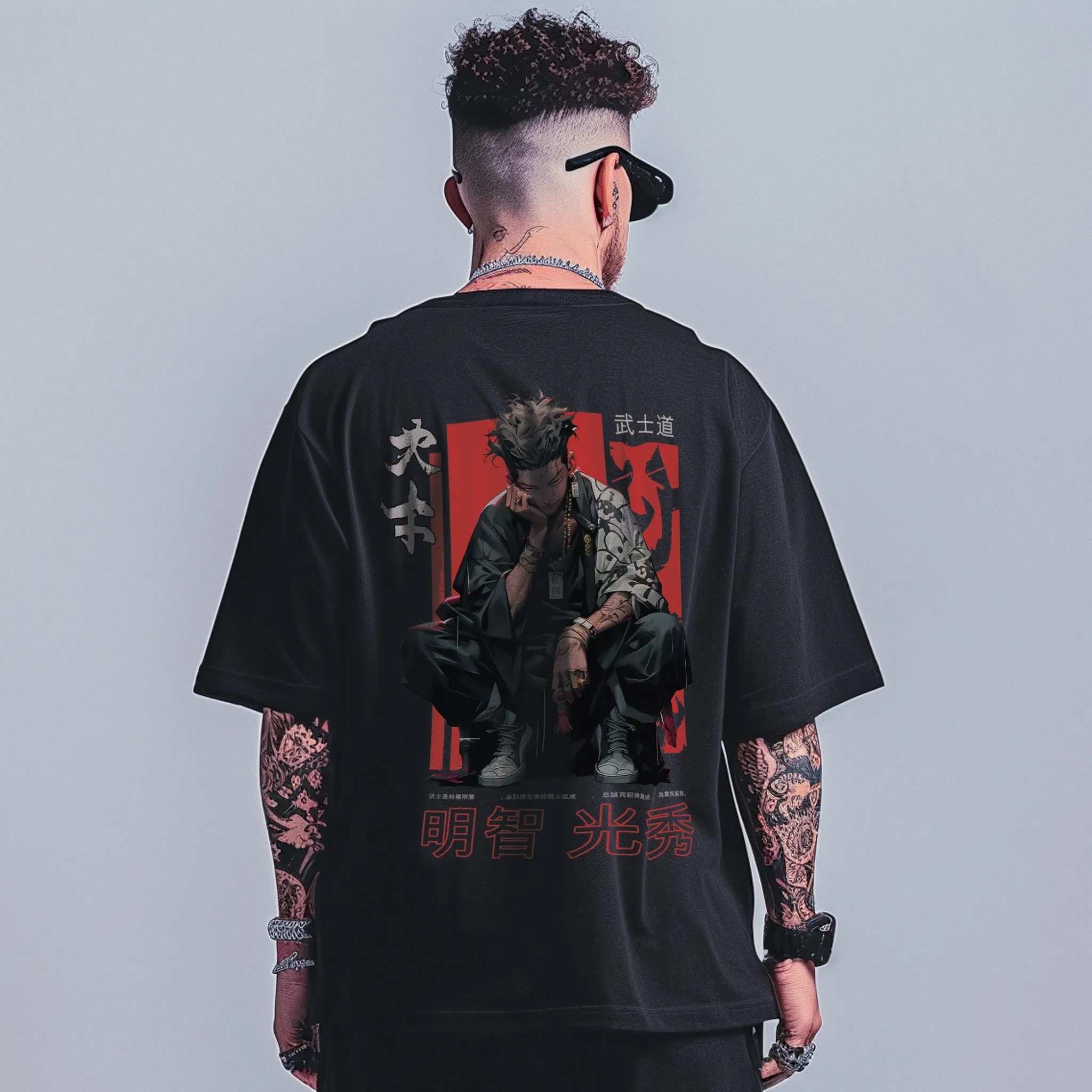 Unisex Shinobi Streetwear Oversized Graphic Tees