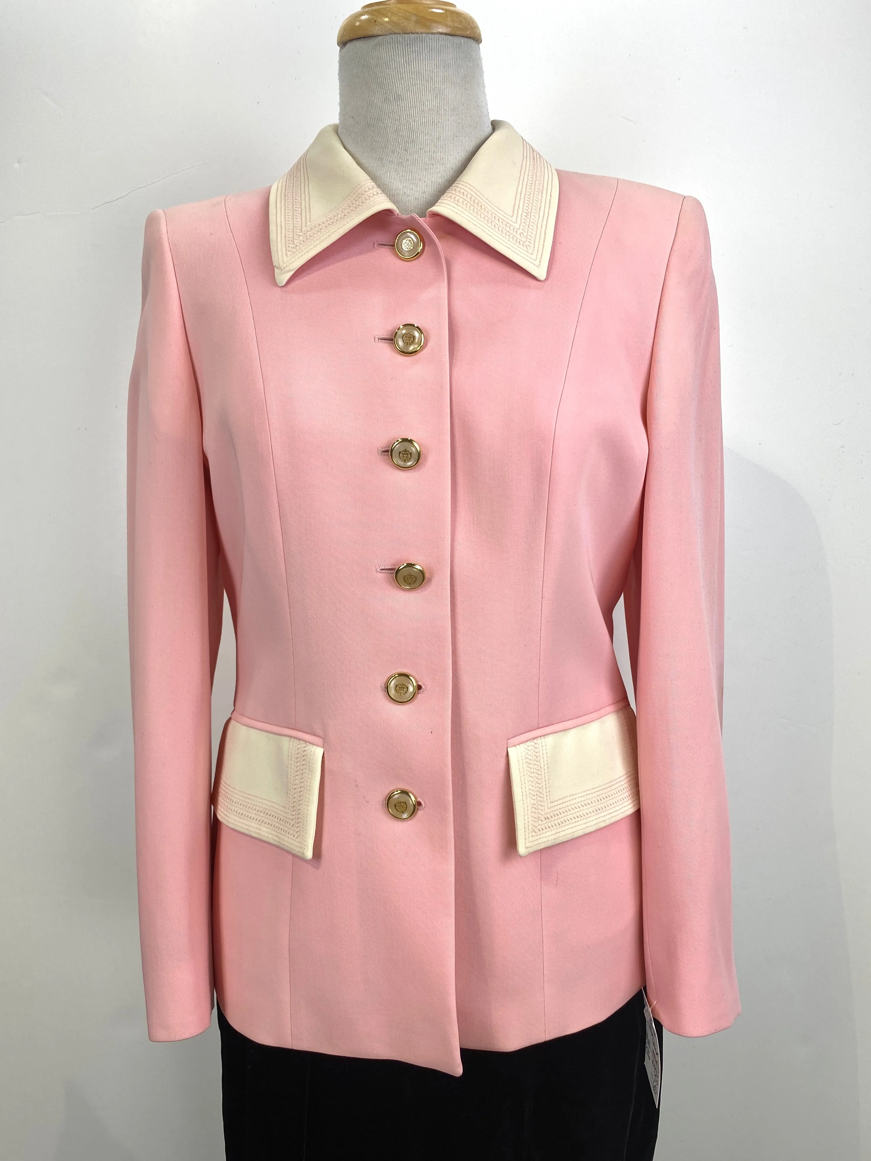 Vintage 1990s Pink/Cream Escada Blazer, Medium