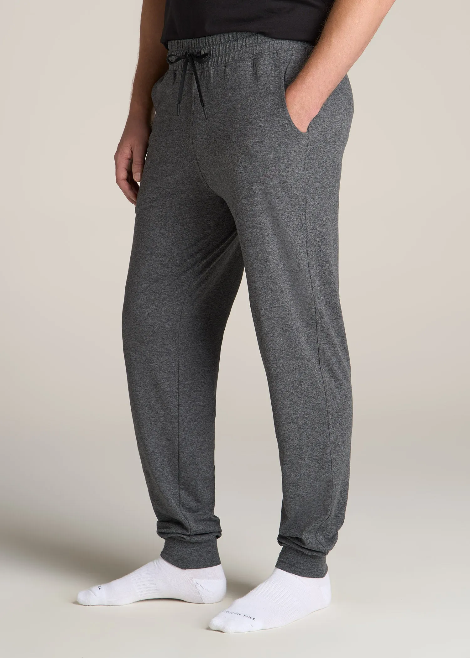 Weekender Stretch Lounge Joggers for Tall Men in Charcoal Mix